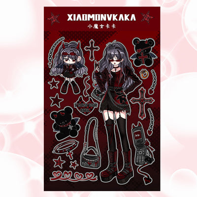 Laser Cartoon Cute Girls Character Stickers Deco DIY Phone Case Handaccount Sticker