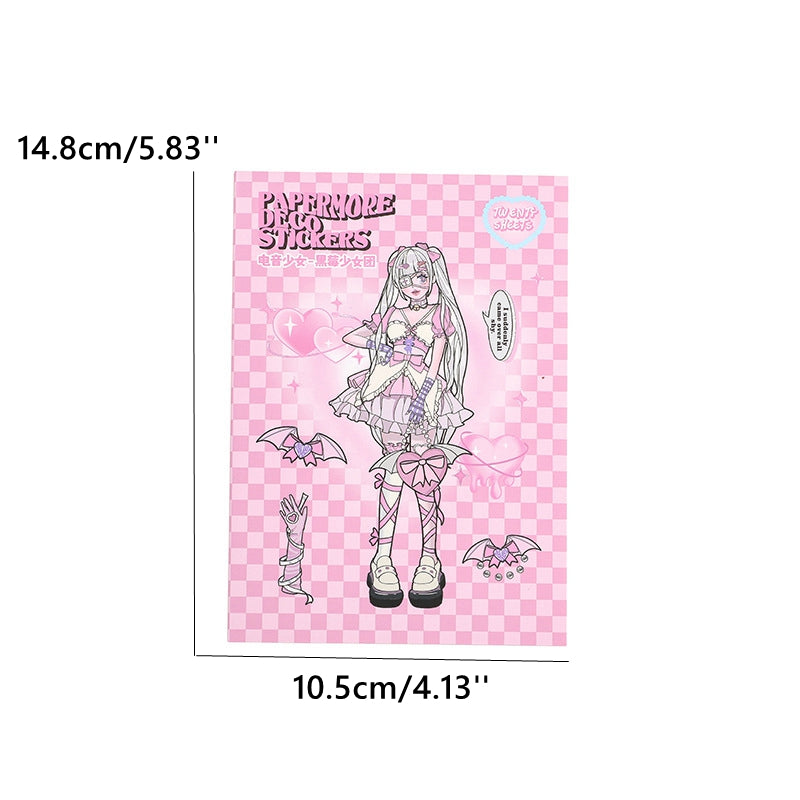 20pcs Cartoon Character Stickers Book Electric Girl Sweetheart Cute Deco Journal Sticker