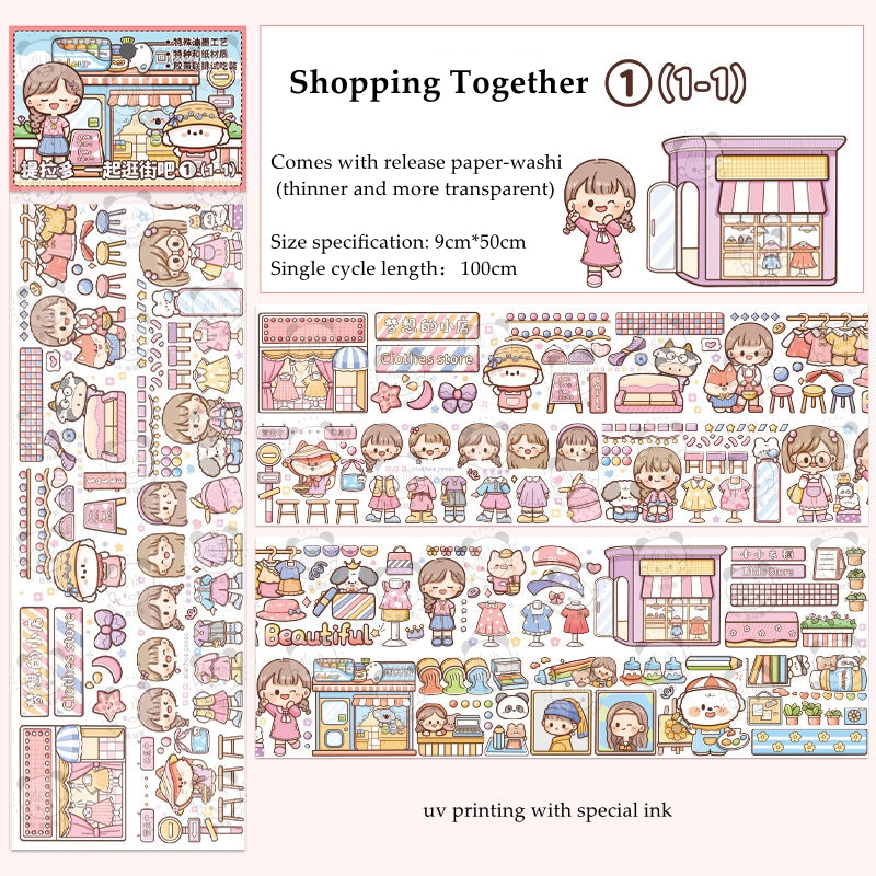 Cartoon Cute Girl Stickers Creative Multi-scene Journal Scrapbooking Decoration Sticker