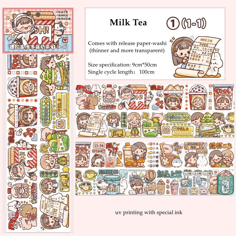 Cartoon Cute Girl Stickers Creative Multi-scene Journal Scrapbooking Decoration Sticker