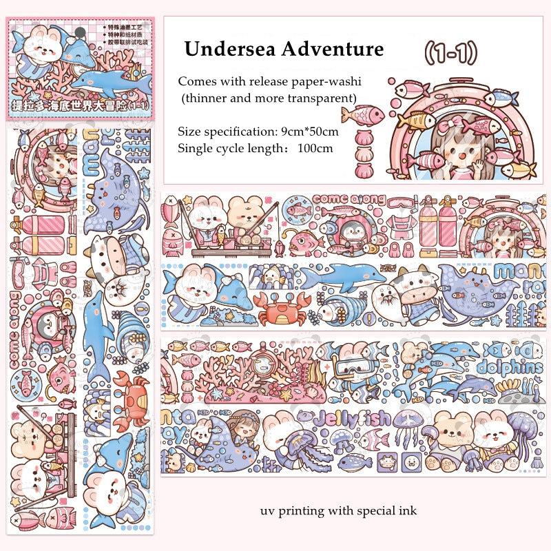 Cartoon Cute Girl Stickers Creative Multi-scene Journal Scrapbooking Decoration Sticker