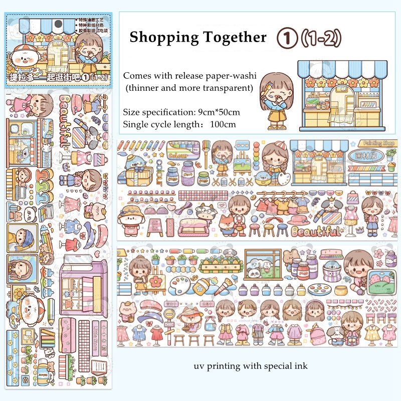 Cartoon Cute Girl Stickers Creative Multi-scene Journal Scrapbooking Decoration Sticker