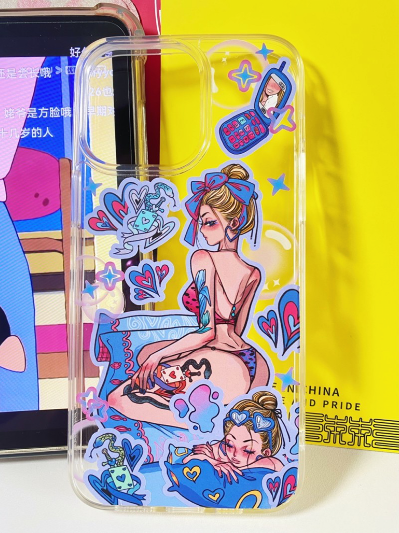 DIY Customized Phone Case Sexy Girl Anime Characters Stickers Design Handmade Epoxy Mobile Phone Case