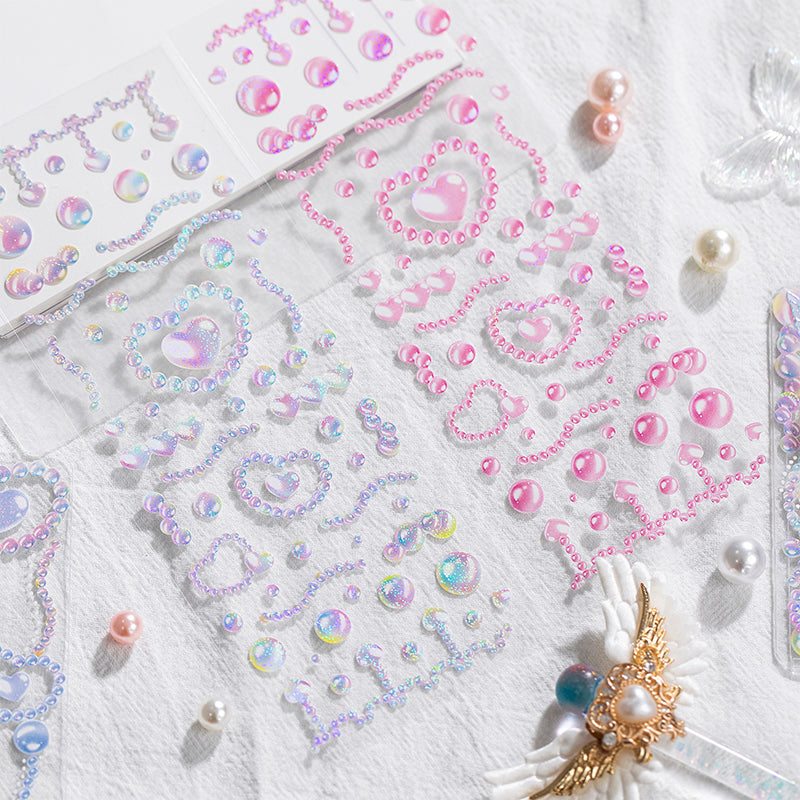 DIY Pearl Diary Goo Card Stickers Deco Hand Accout Stickers