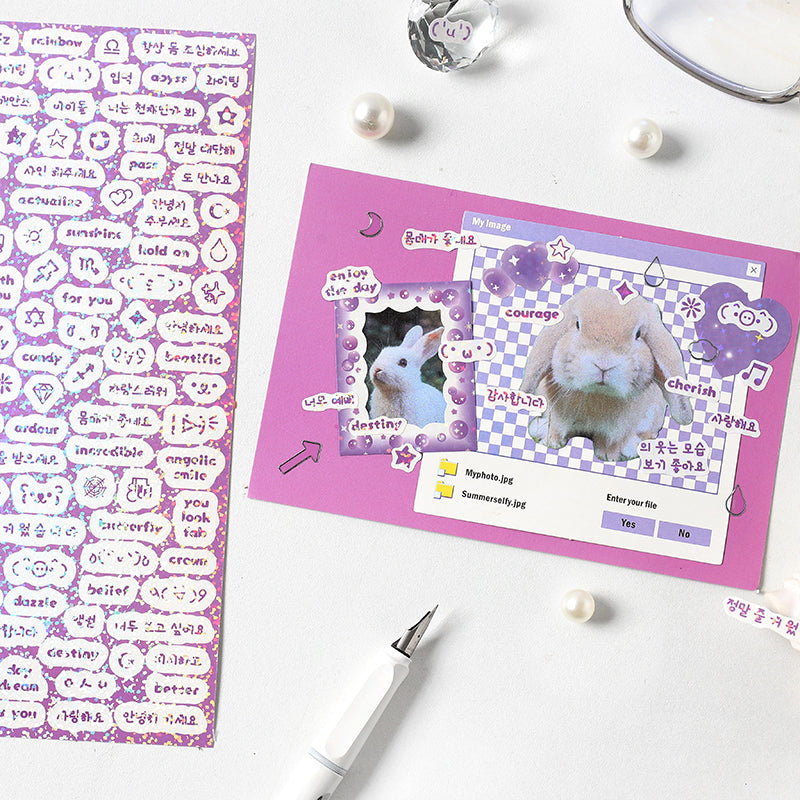 Infeel.Me English Letters Sparkling Handbook DIY Decoration Stickers