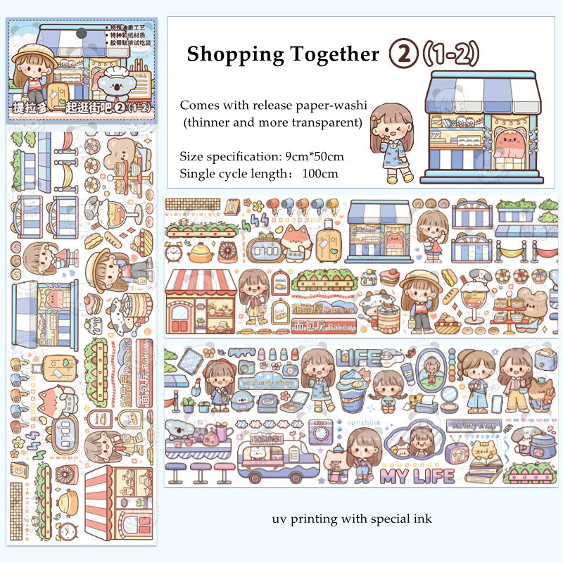 Cartoon Cute Girl Stickers Creative Multi-scene Journal Scrapbooking Decoration Sticker