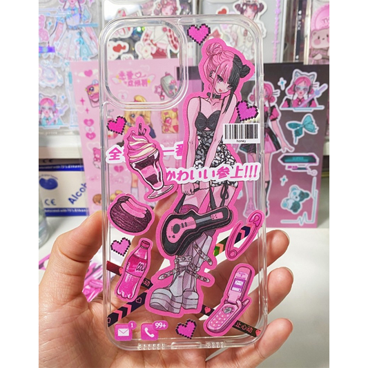 DIY Customized Phone Case Cartoon Anime Characters Stickers Design Handmade Mobile Phone Case Finished Epoxy Mobile Phone Case