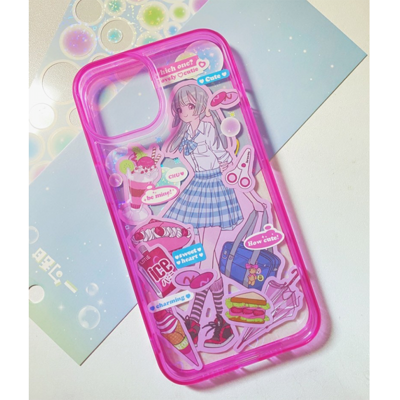 DIY Customized Phone Case Cartoon Anime Characters Stickers Design Handmade Mobile Phone Case Finished Epoxy Mobile Phone Case