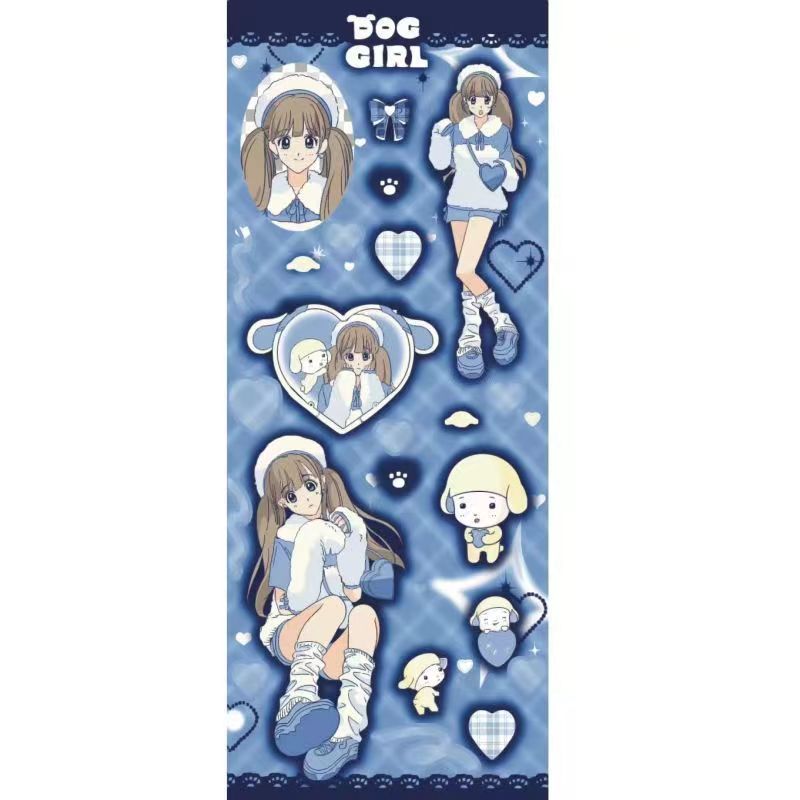 Cute Girl Sticker Phone Dialog Box DIY Keychain Hand Account Decoration Sticker Bunny Cool Girl Collection