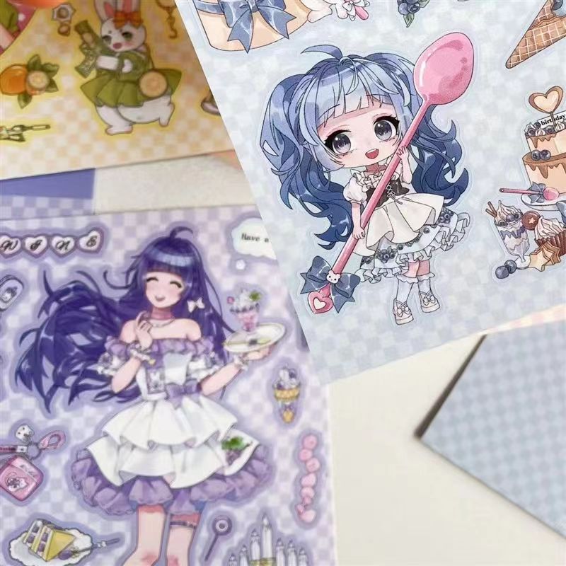 Girl Stickers Fruit Milk Tea Series Character Decoration Stickers DIY Phone Case Handbook Material Stickers