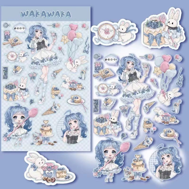 Girl Stickers Fruit Milk Tea Series Character Decoration Stickers DIY Phone Case Handbook Material Stickers