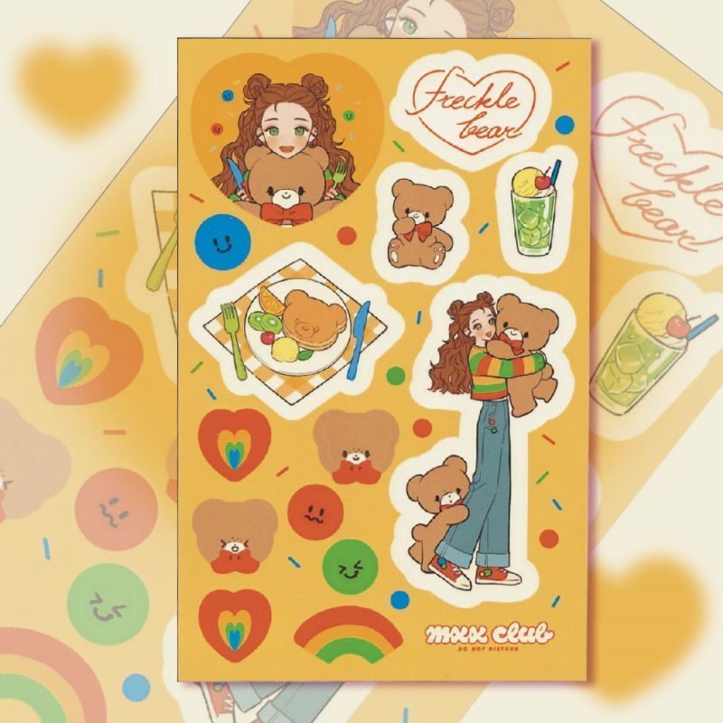 Cute Girl Series Stickers Creative Phone Case Hand Account Cute Girl Sweet Asian Style Angel Bear