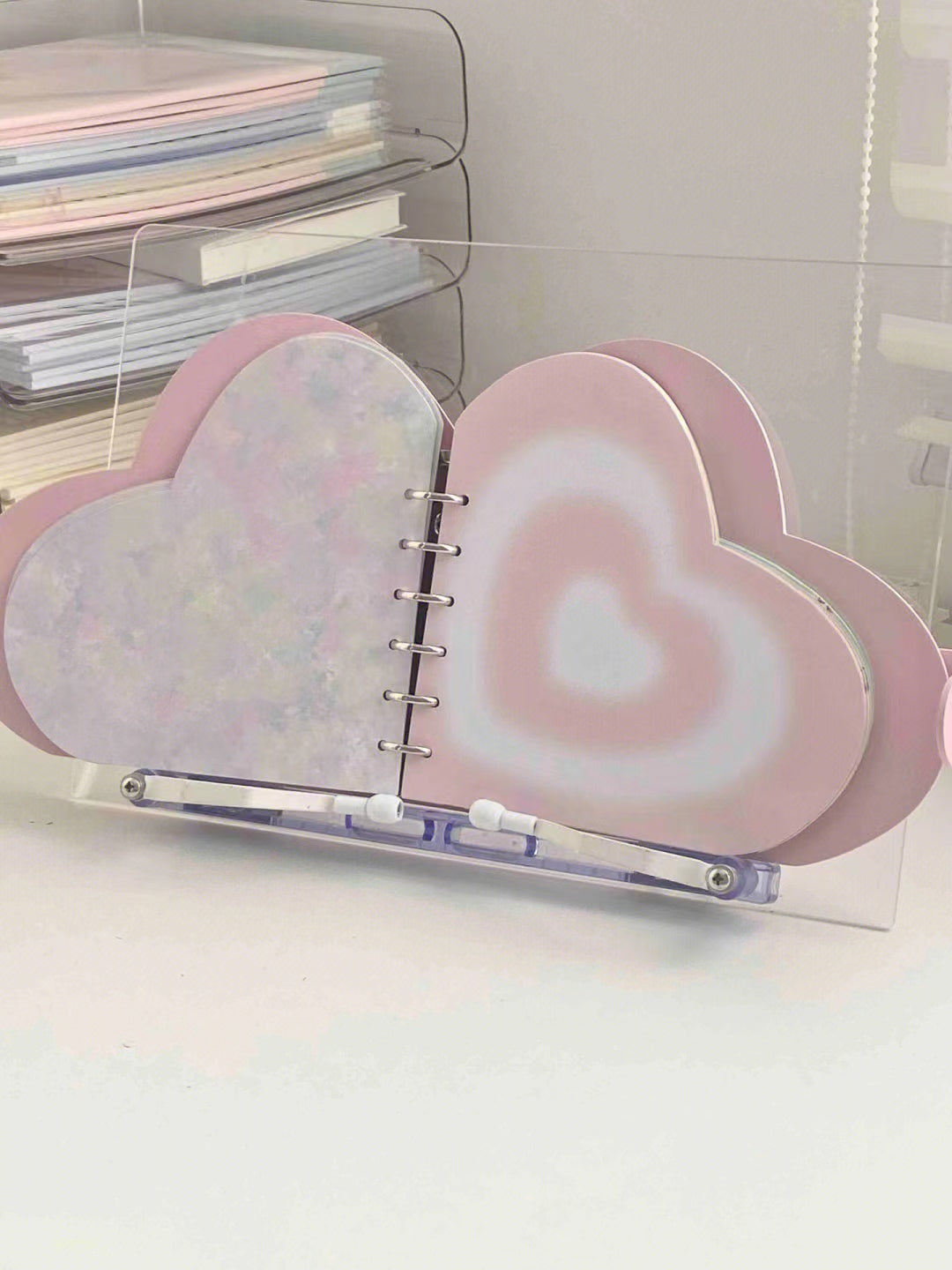 Heart Shape Notebook Binder DIY Handbook Hand Account Journal ,Available in Auguest!!