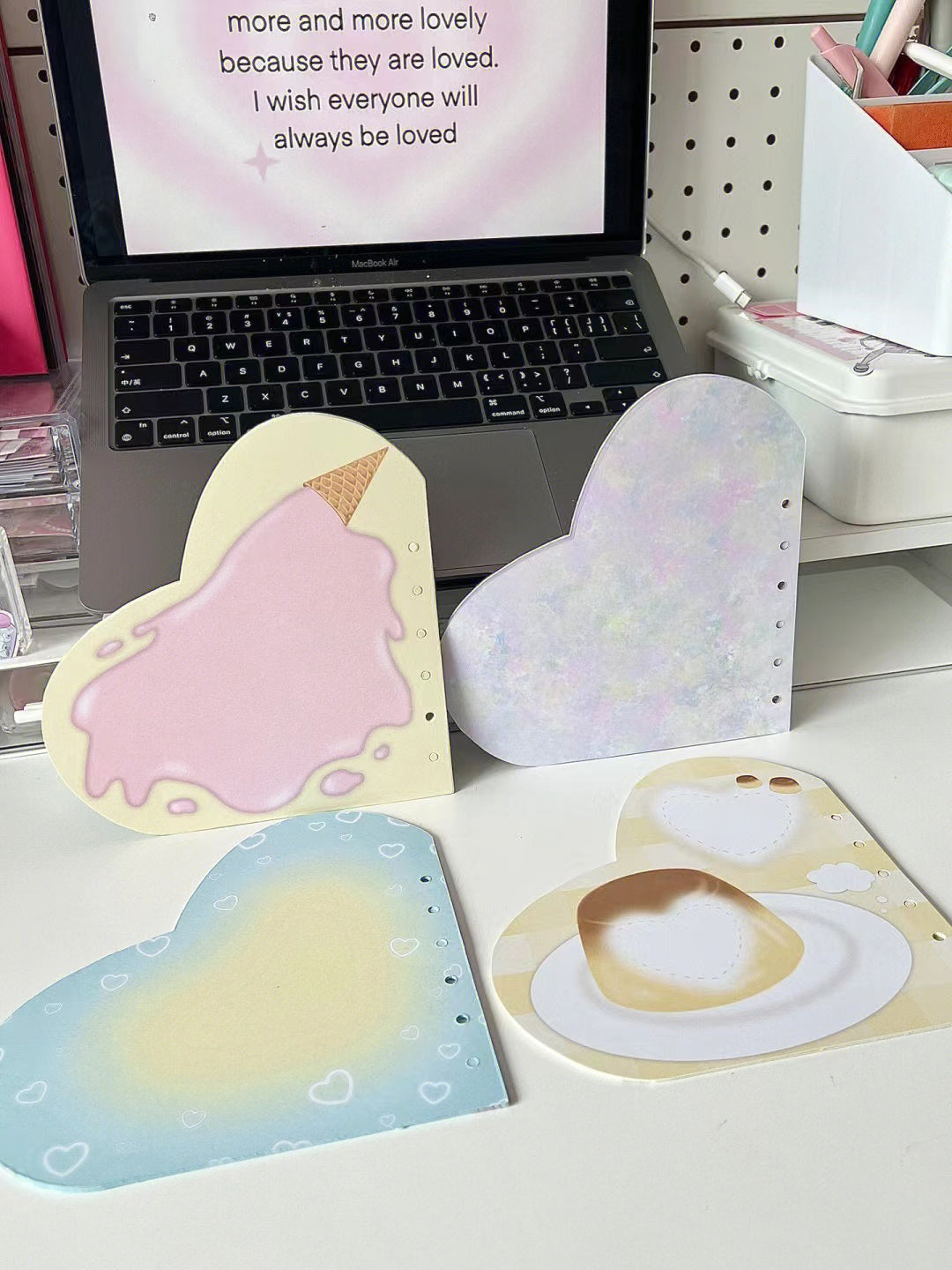 Heart Shape Notebook Binder DIY Handbook Hand Account Journal ,Available in Auguest!!