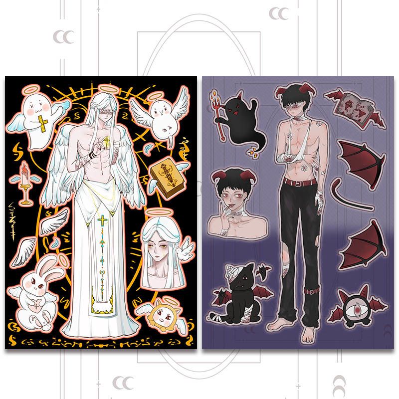 Combat Maid Laser Stickers Character Stickers Hand Account Back Card High-Value Series Angels And Demons