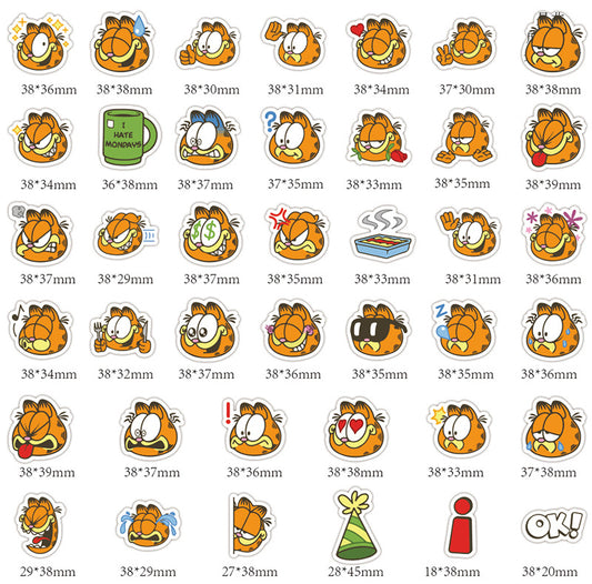 40pcs Garfield Cute Cartoon Stationery Mobile Phone Case Water Cup Waterproof Decorative Stickers Hand Account Mobile Phone Case Stickers