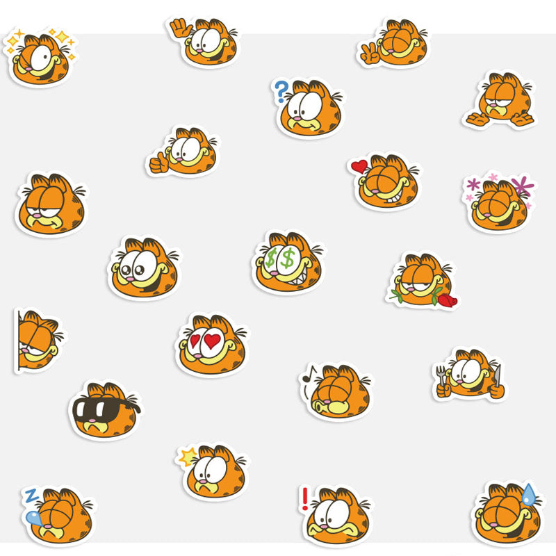 40pcs Garfield Cute Cartoon Stationery Mobile Phone Case Water Cup Waterproof Decorative Stickers Hand Account Mobile Phone Case Stickers