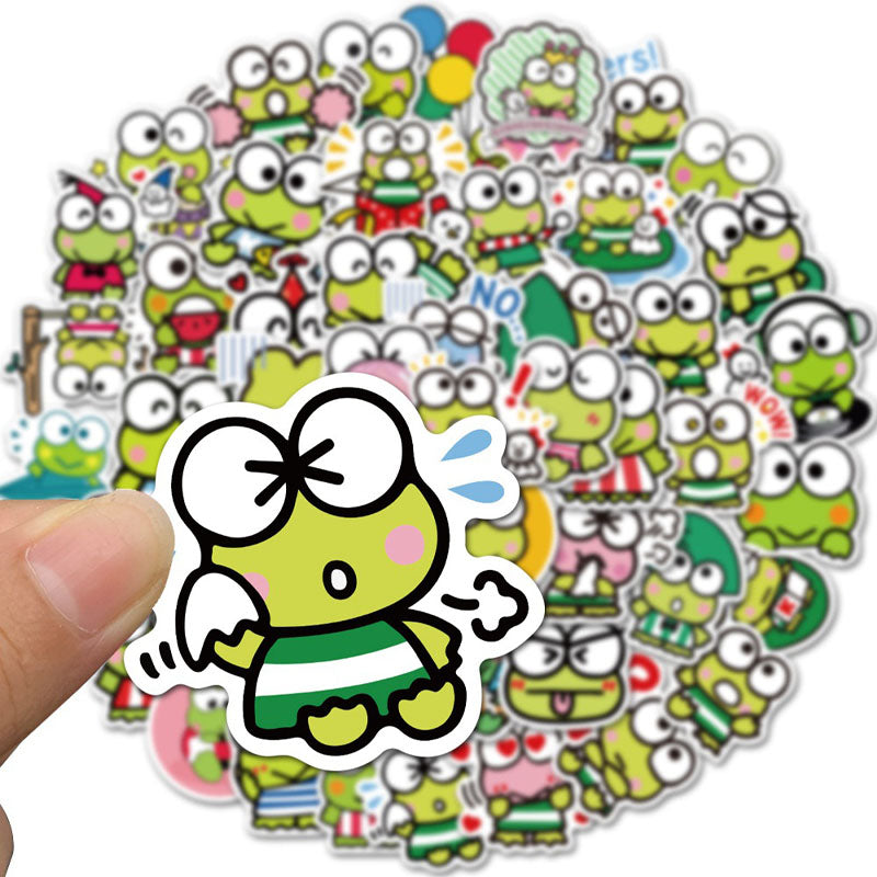 50 Anime Image Big-Eyed Frog Keroppi Graffiti Stickers Suitcase Water Cup Laptop Waterproof Stickers