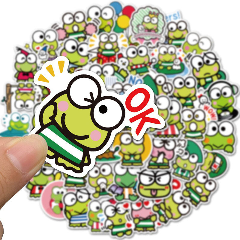 50 Anime Image Big-Eyed Frog Keroppi Graffiti Stickers Suitcase Water Cup Laptop Waterproof Stickers