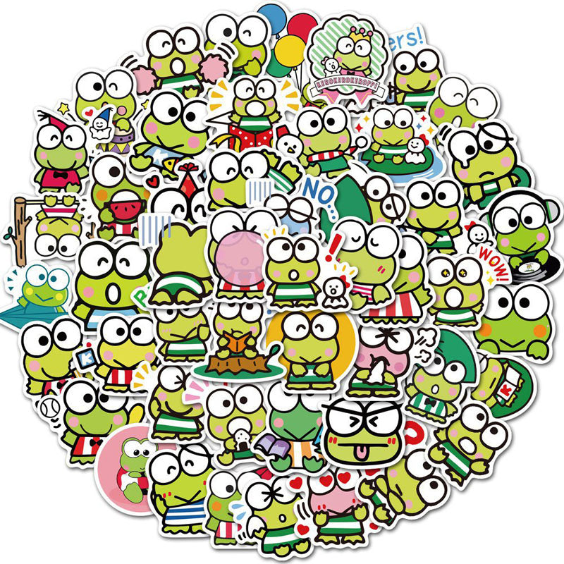 50 Anime Image Big-Eyed Frog Keroppi Graffiti Stickers Suitcase Water Cup Laptop Waterproof Stickers