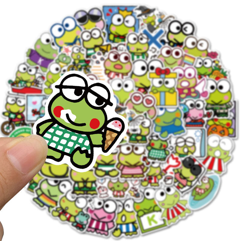 50 Anime Image Big-Eyed Frog Keroppi Graffiti Stickers Suitcase Water Cup Laptop Waterproof Stickers