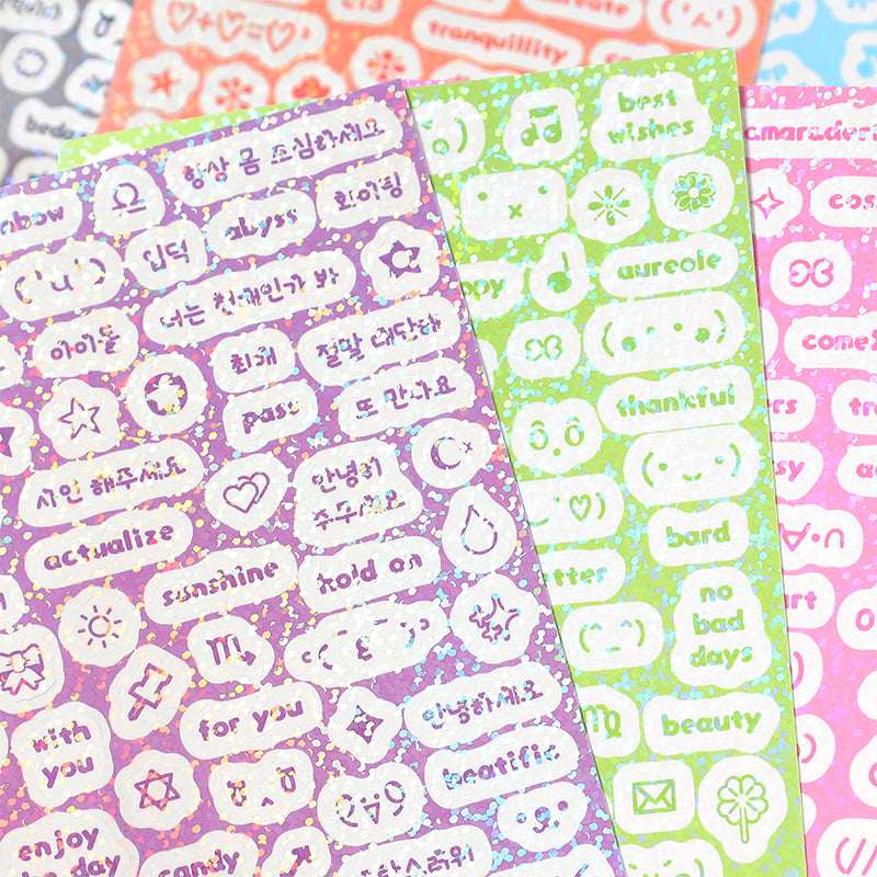 Infeel.Me English Letters Sparkling Handbook DIY Decoration Stickers