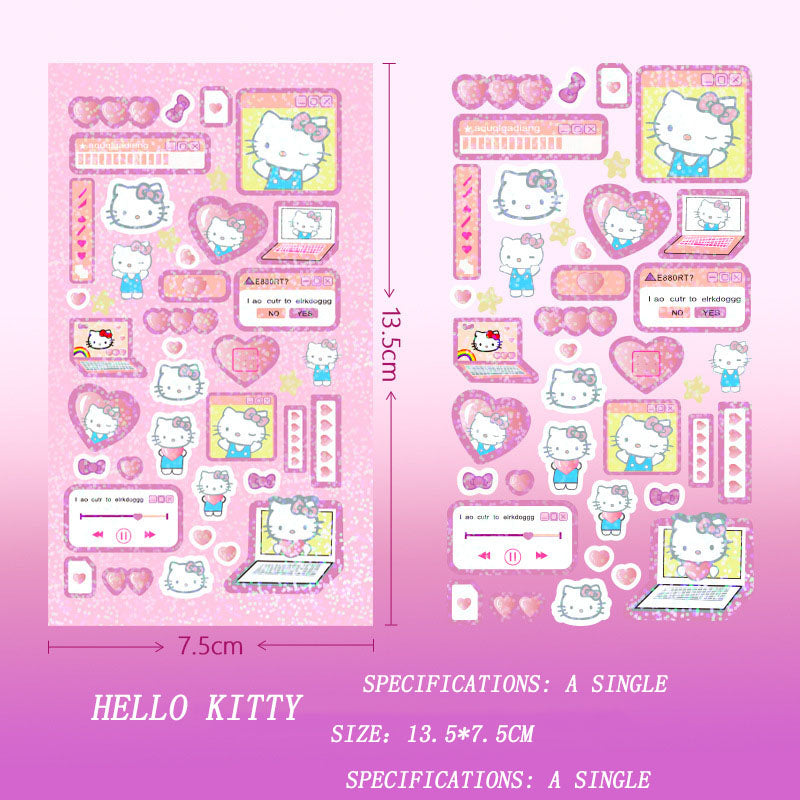 Sanrio Cinnamoroll Melody Girl Cute Domi Stickers Diy Domi Wholesale Hand Account Cartoon