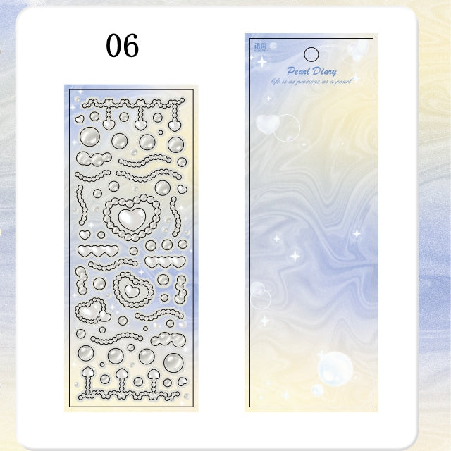 DIY Pearl Diary Goo Card Stickers Deco Hand Accout Stickers