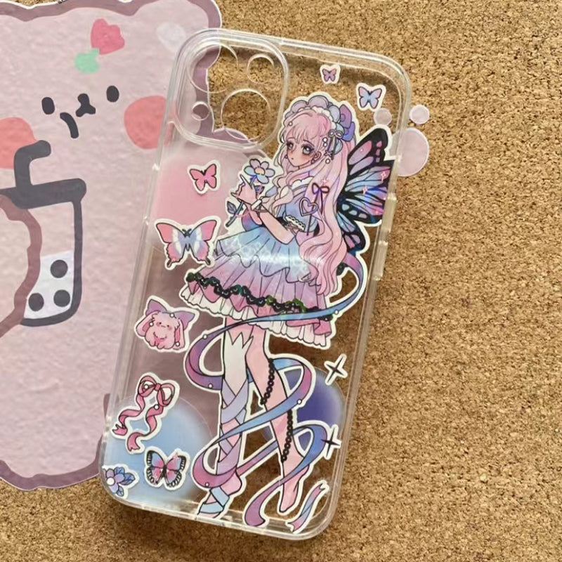 DIY Customized Epoxy Phone Case Cartoon Anime Characters Stickers Design Handmade Back Card Mobile Phone Case Finished