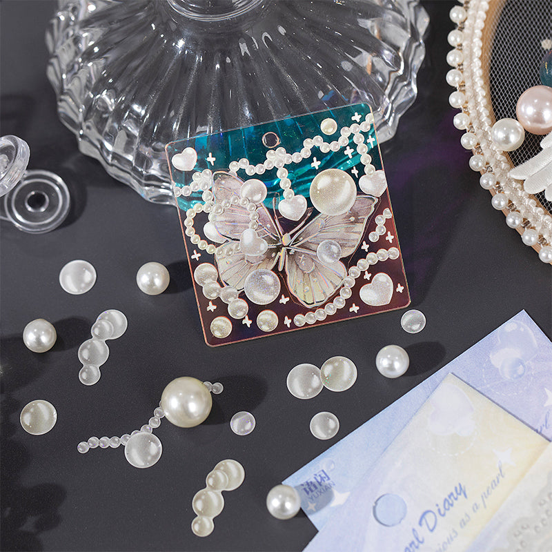 DIY Pearl Diary Goo Card Stickers Deco Hand Accout Stickers