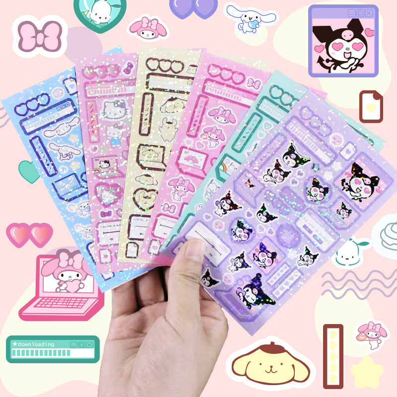 Sanrio Cinnamoroll Melody Girl Cute Domi Stickers Diy Domi Wholesale Hand Account Cartoon