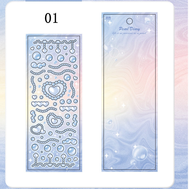 DIY Pearl Diary Goo Card Stickers Deco Hand Accout Stickers