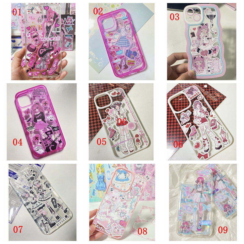 DIY Customized Phone Case Cartoon Anime Characters Stickers Design Handmade Mobile Phone Case Finished Epoxy Mobile Phone Case
