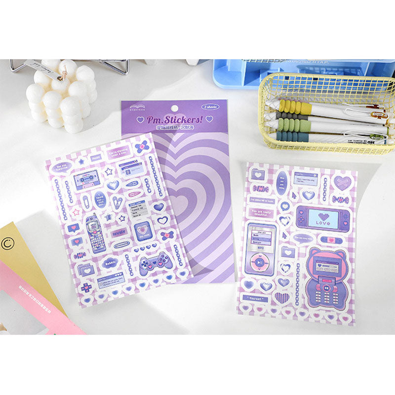 PaperMore Sticker Pet Game Machine Series Cute Comic Style DIY Hand Account Material 2pcs 4 Types
