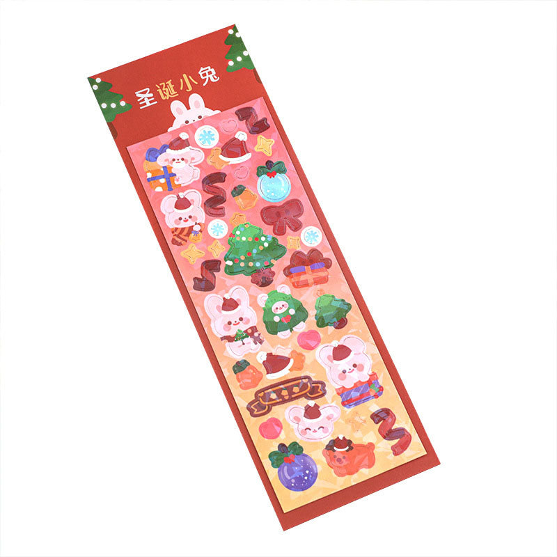 Christmas Sticker Set Christmas Themed Laser Decoration Stickers Hand Account Keychain DIY Stickers