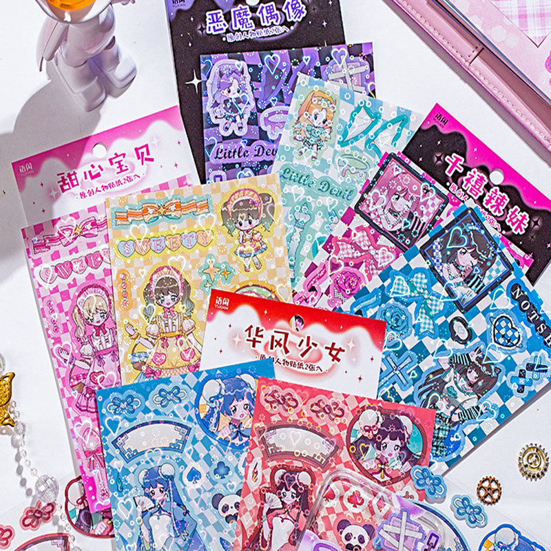 Character Stickers Dorothy Heart Wave Series Cartoon Cute Girl Phone Case Keychain Plate Material Decorative Stickers