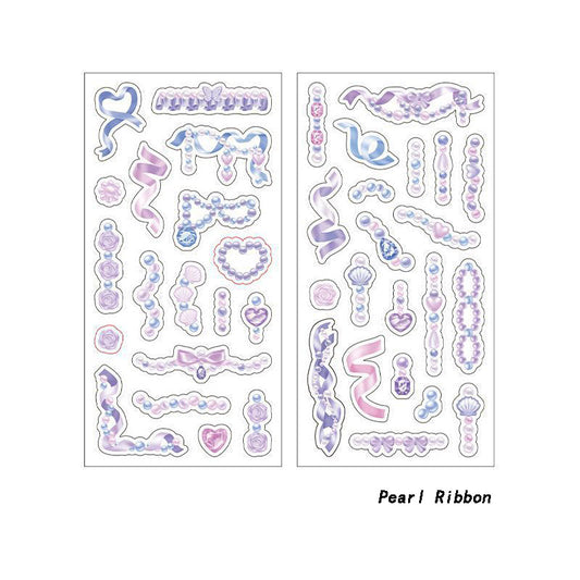 DIY key chain Hand Account Phone Case Bottom Decoration Stickers Lace Chain Series Love Ribbon Material 4 Types