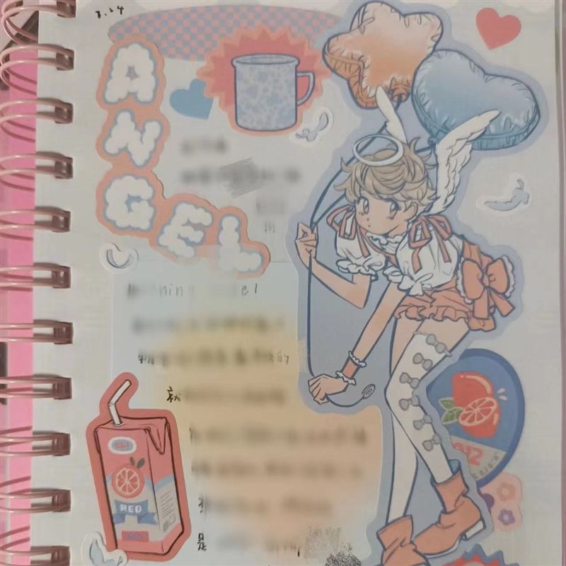 Domi Sticker Book With The Same Inner Page Girl Angel College Style Sticker Maid Roller Skating Sweet Asian Style Anime Character Sticker