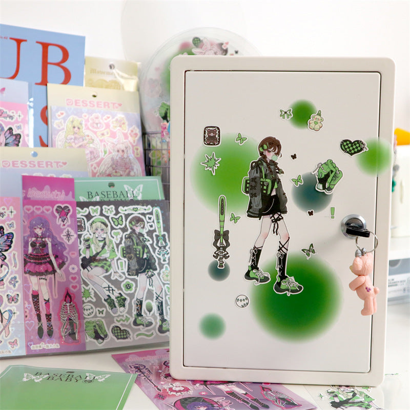 Happy Growth Series Sweet And Cool Comics Beautiful Girl Handbook DIY Material Stickers