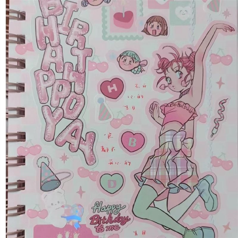 Domi Sticker Book With The Same Inner Page Girl Angel College Style Sticker Maid Roller Skating Sweet Asian Style Anime Character Sticker