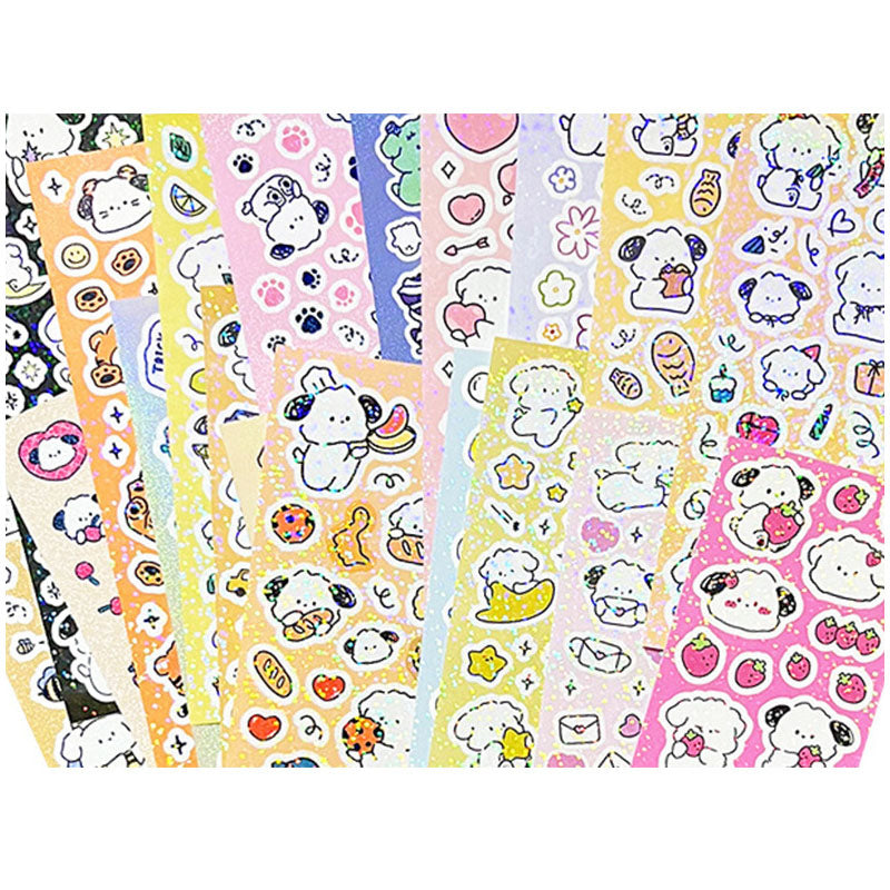 Cute Cartoon PomPom Purin Stickers Laser DIY Decorative Small Stickers Waterproof Goo Card Stickers