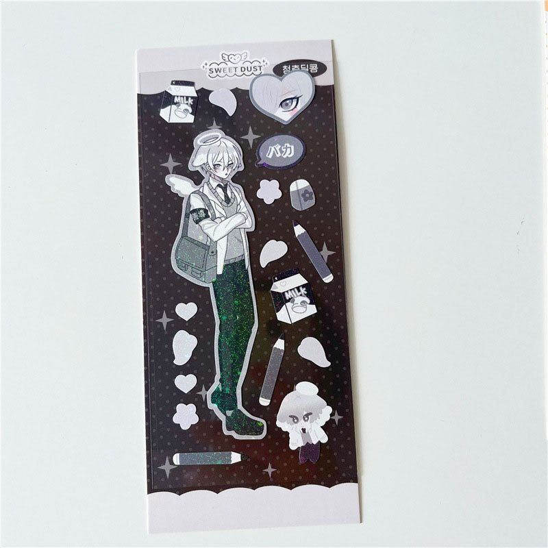 Sticker Spot Comic Style YK2 Sweet Asian Style Cute Character Goo Card Star Chasing Decoration Sticker