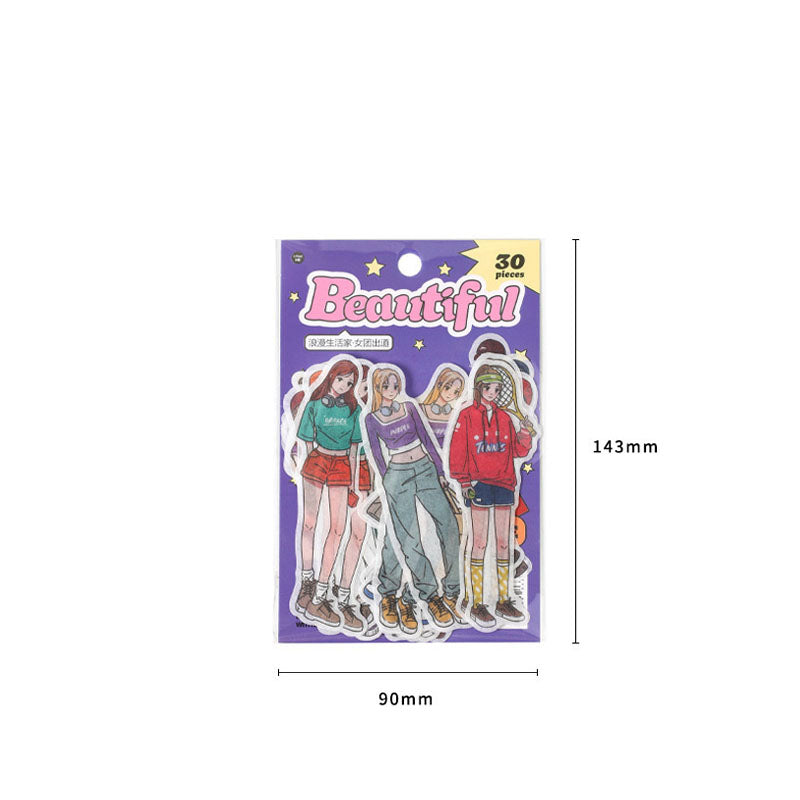 Sticker Pack Romantic Life Home Series Korean Girls Dress Up DIY Pocket Account 4 materials