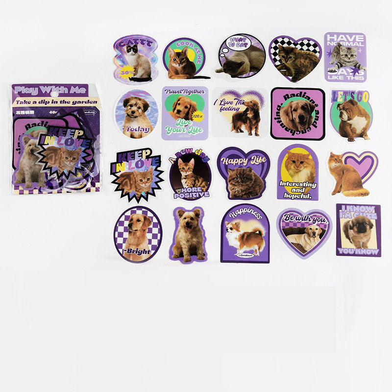 Letter Lovers PET Big Sticker Pack Let's Play with Me Series of Creative Hand Account Decorative Stickers 4 Styles