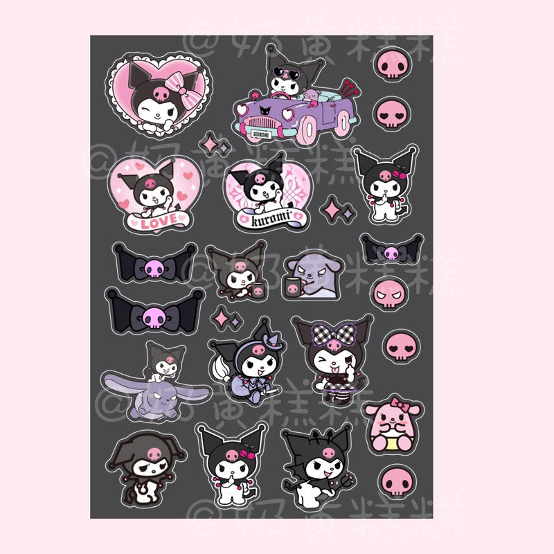 Sanrio Goo Card Sticker Kulomi Melody Decoration Phone Case Hand Account Material Sticker