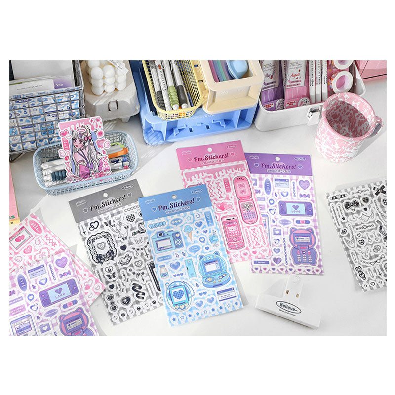 PaperMore Sticker Pet Game Machine Series Cute Comic Style DIY Hand Account Material 2pcs 4 Types