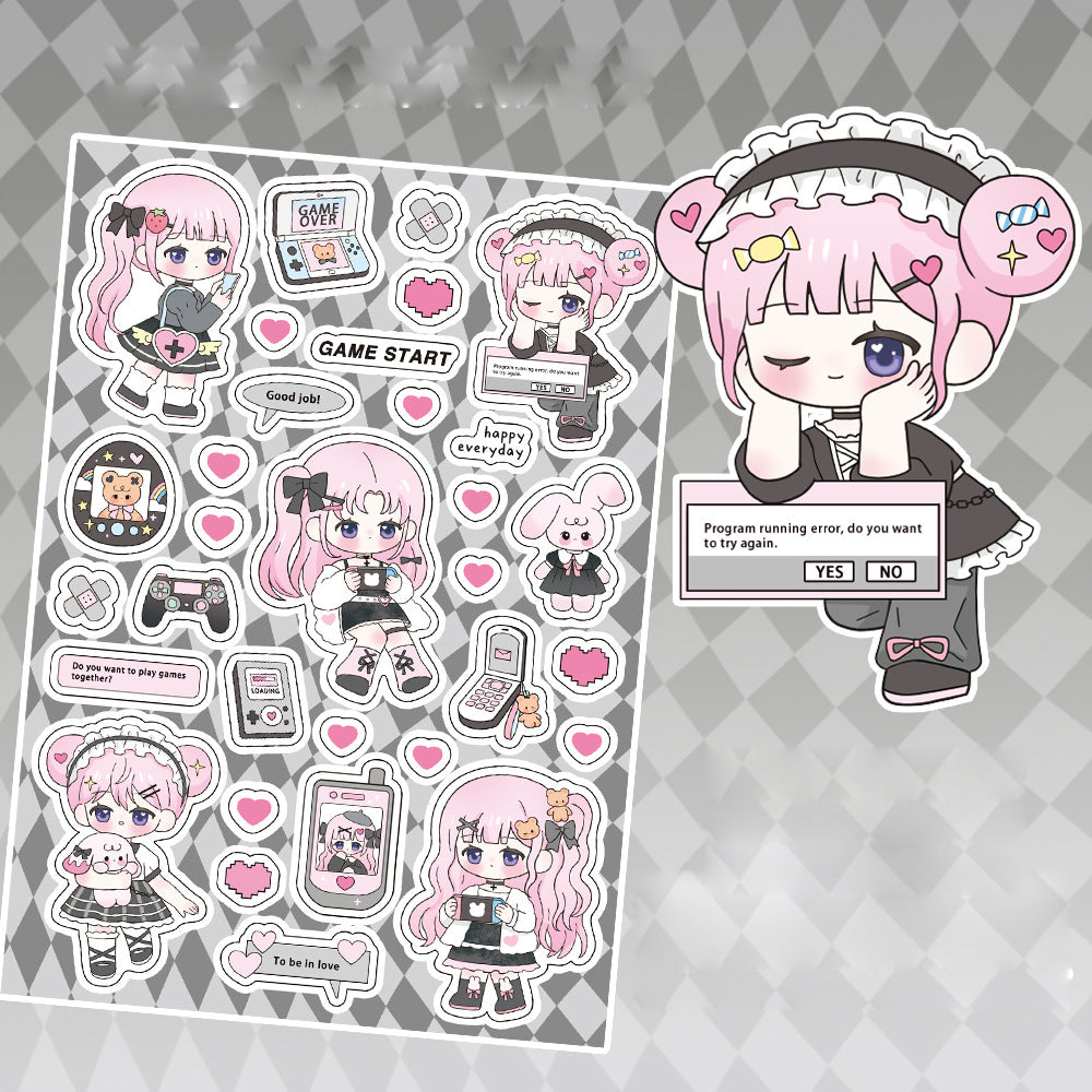 Cute Cartoon Character Pocket Diary Basic Decorative Stickers