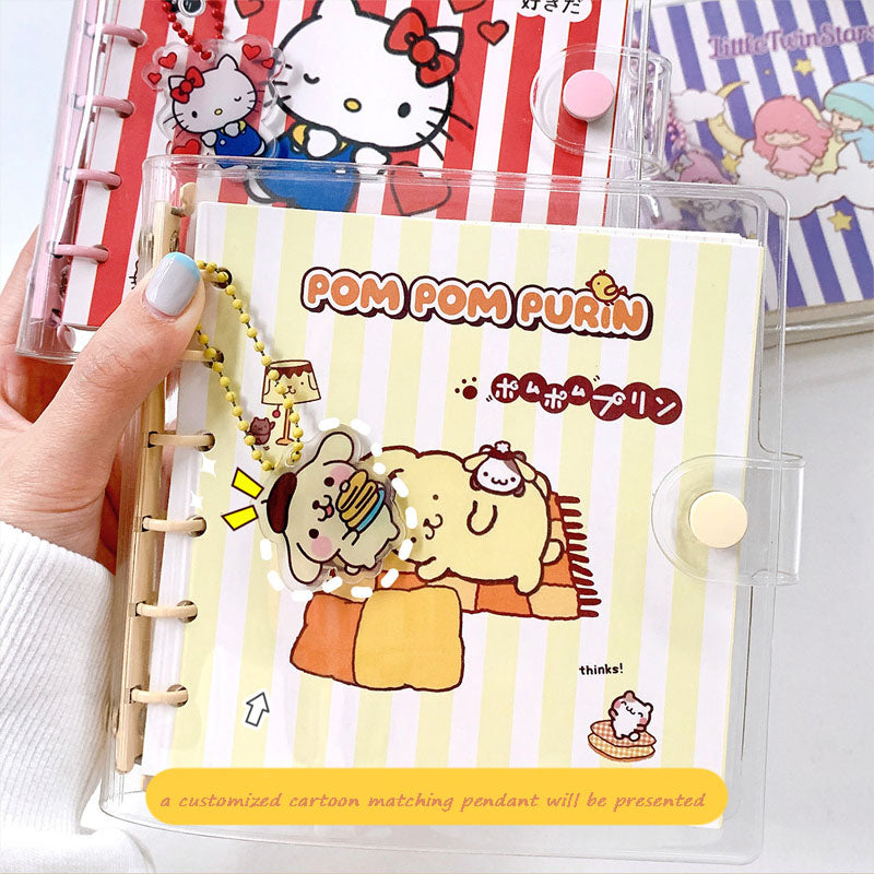 Sanrio Hand Ledger Binder Sticker Portable Transparent Square Notepad Notebook Cute Kuromi