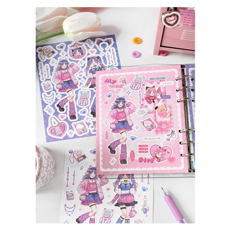 Barbie Angel Series Sweet Cool Babe Hand Account Diy Decorative Phone Case Hand Account Material Stickers Matte Membrane Stickers 4 Styles