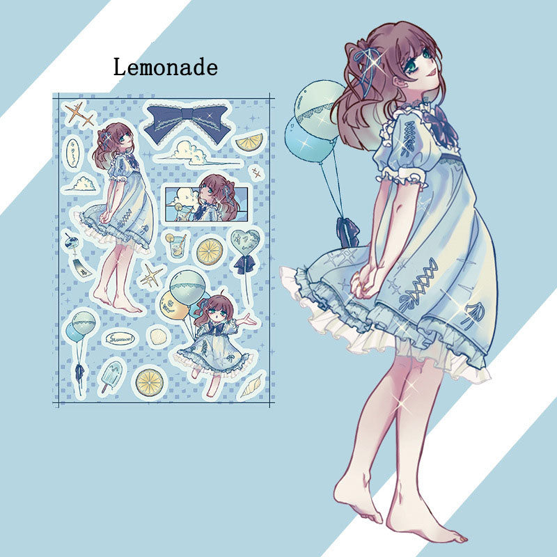 Fantasy Girl Niche Dark Cute Decorative Stickers DIY Keychain Plate Hand Account Phone Case Diary Small Card Stickers